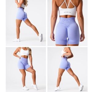 NVGTN xs scrunch shorts in periwinkle
